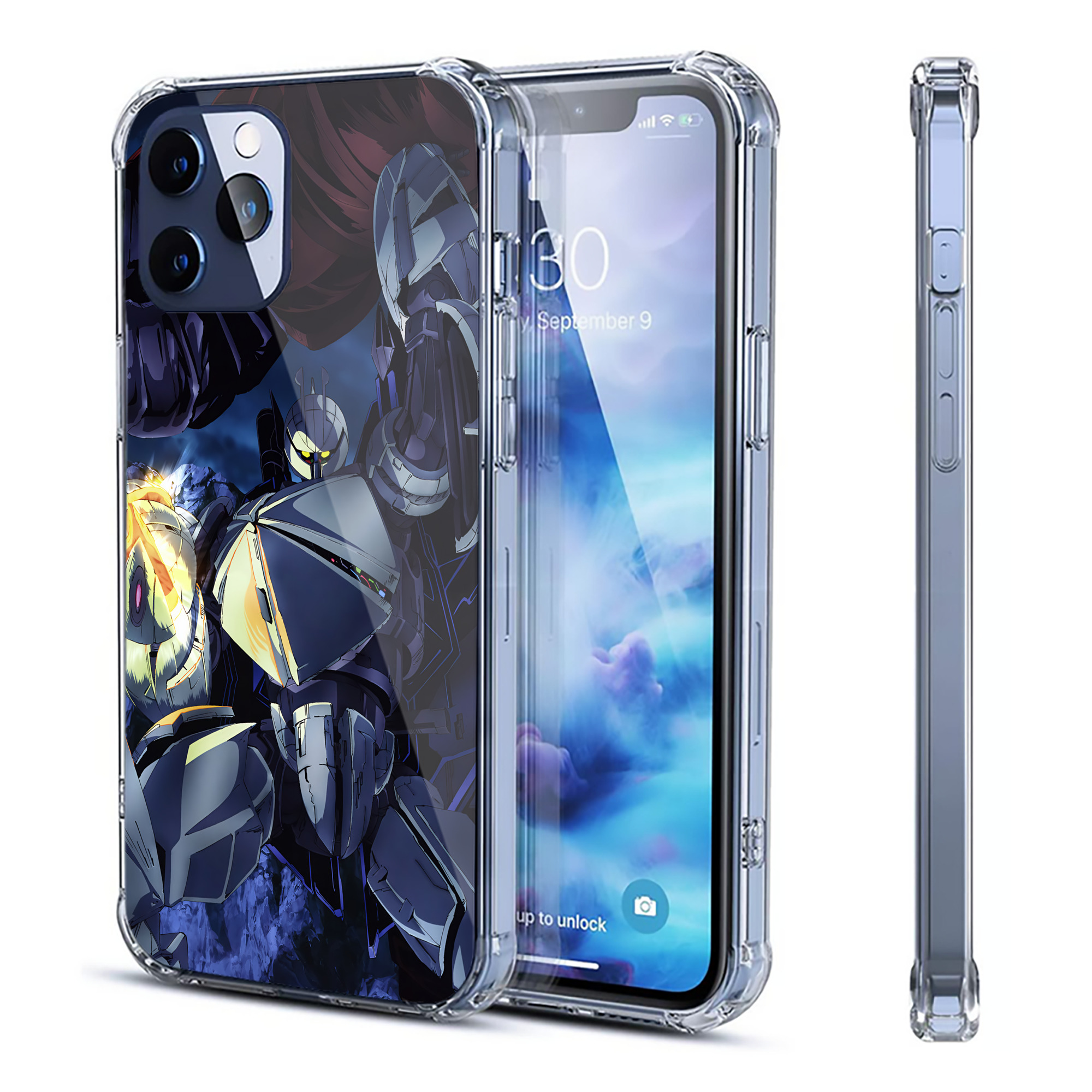 （画像用） 機動戦士ガンダム Mobile Suit Gundam 【iPhone 12シリーズ対応】透明スマホケース（クリアソフトケース）